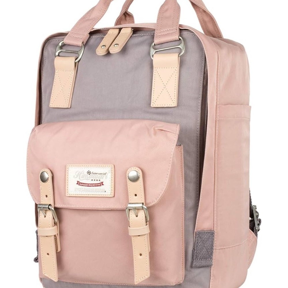 ‼️Vintage Style Outdoor Adventure Pink and Gray Women's Backpack